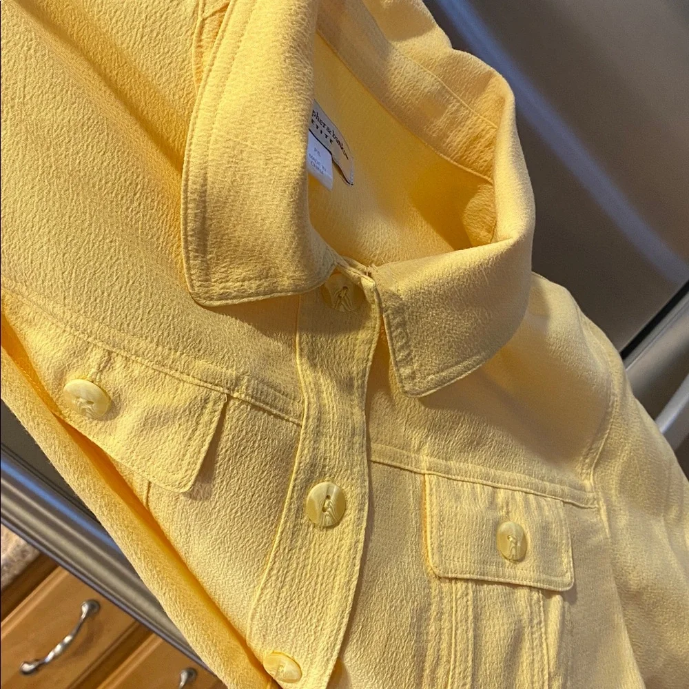Christopher Banks Petite Large Yellow Button Top or Maybe a Lighweight Jacket - Picture 14 of 16